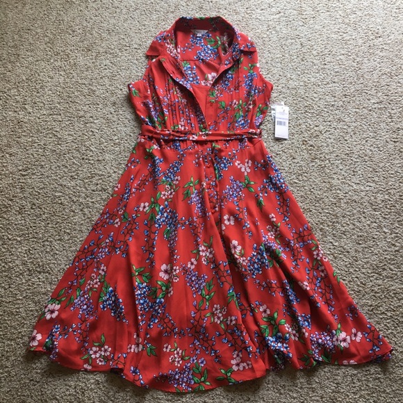 Nanette Lepore Dresses & Skirts - NWT Nanette Lepore Lipstick Red Floral Print Dress